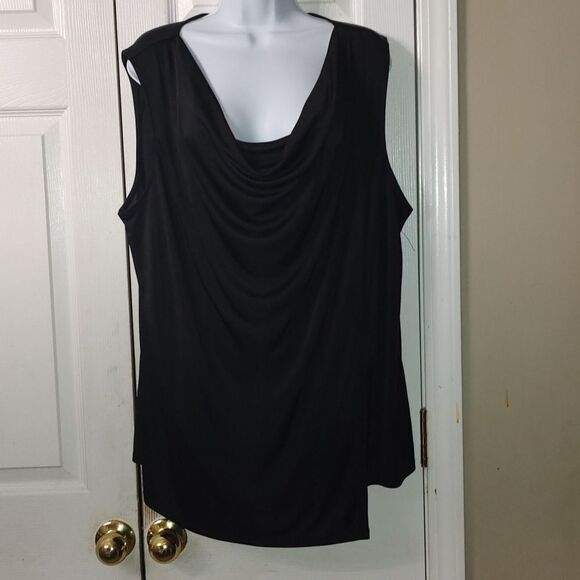The Limited black drape cowl sleeveless dressy blouse  Sz 1X  NWT - Picture 1 of 5